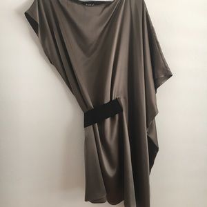 BEBE grey silk dress